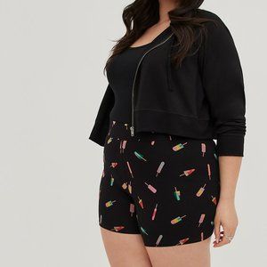 NEW TORRID 5" Bike Short Popsicle Paletas Black